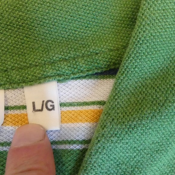 Levi's Green Horizontal Striped Large Polo Shirt - Picture 4 of 5